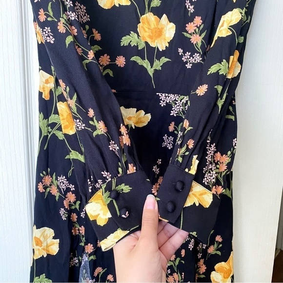 Reformation Dress Creed Midi Slit Floral Cutout Keyhole Marseille 4 EUC - Picture 6 of 13